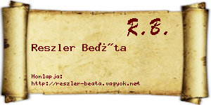 Reszler Beáta névjegykártya